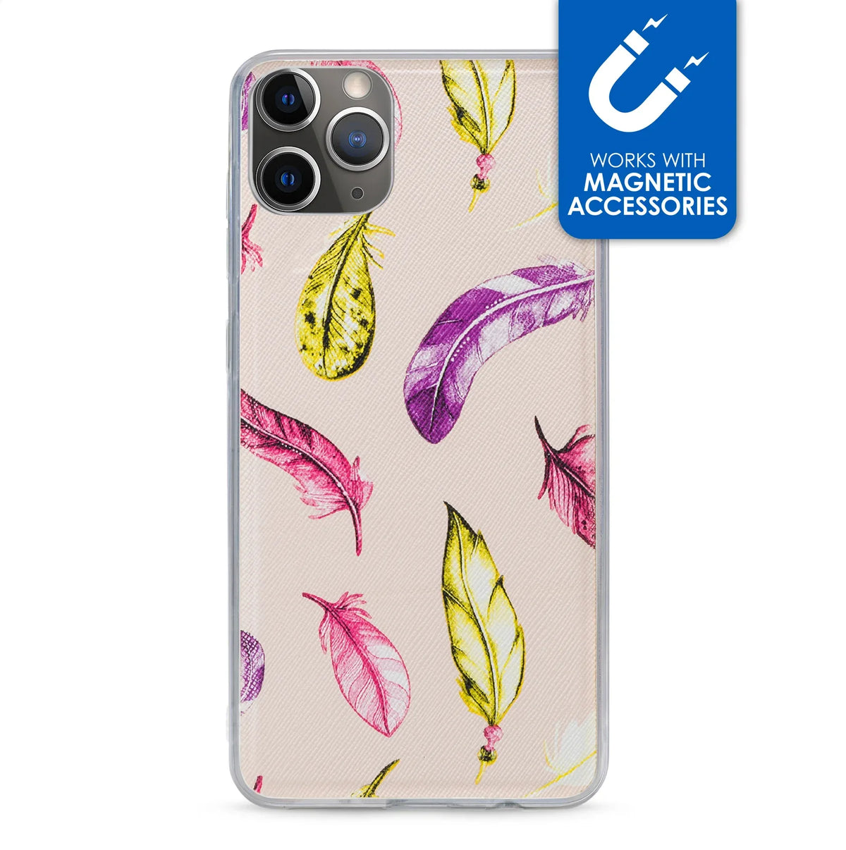 My Style Magneta Case For Apple Iphone 11 Pro Beige Feathers - Essentify