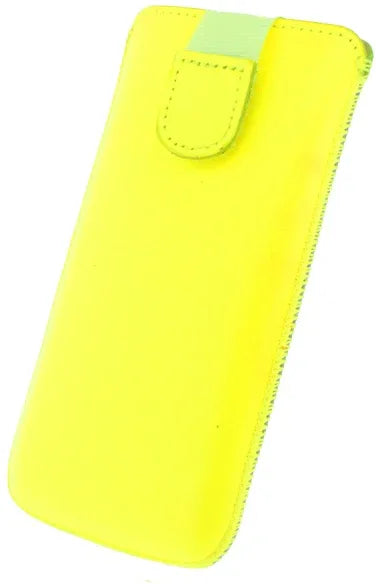 Senza Leather Slide Case Neon Yellow Size M-Large - Essentify