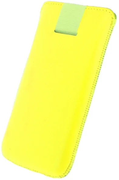 Senza Leather Slide Case Neon Yellow Size M-Large - Essentify