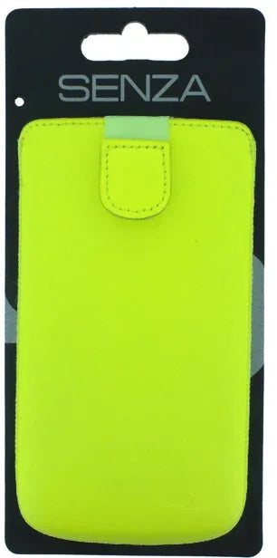 Senza Leather Slide Case Neon Yellow Size Xxl - Essentify