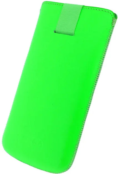 Senza Leather Slide Case Neon Green Size Xxl - Essentify