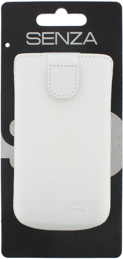Senza Leather Slide Case White Size M - Essentify