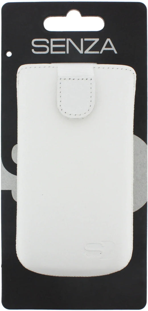 Senza Leather Slide Case White Size M - Essentify