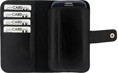 Senza Leather Wallet Slide Case Black Size Xxl - Essentify