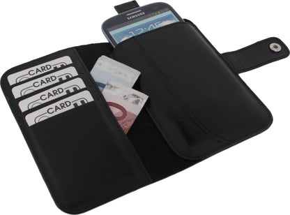 Senza Leather Wallet Slide Case Black Size Xxl - Essentify