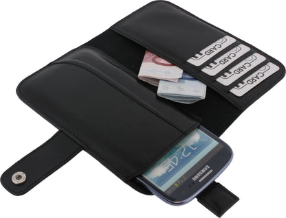 Senza Leather Wallet Slide Case Black Size Xxl - Essentify