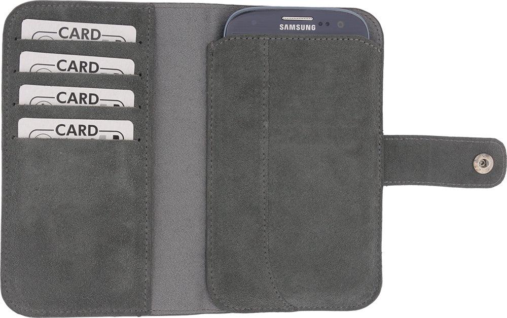Senza Suede Wallet Slide Case Warm Grey Size Xxl - Essentify