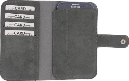 Senza Suede Wallet Slide Case Warm Grey Size Xxl - Essentify