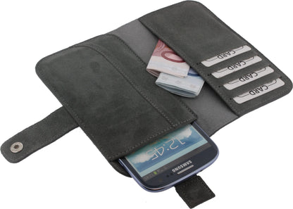 Senza Suede Wallet Slide Case Warm Grey Size Xxl - Essentify