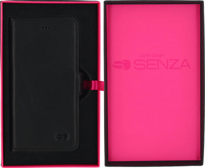 Senza Pure Leather Wallet Apple Iphone 6/6S Deep Black - Essentify