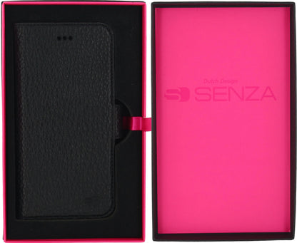 Senza Exquisite Leather Wallet Apple Iphone 6/6S Intense Black - Essentify