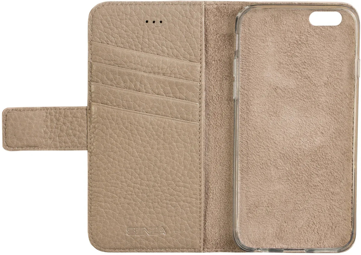 Senza Exquisite Leather Wallet Apple Iphone 6/6S Desert Taupe - Essentify