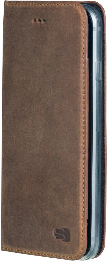 Senza Raw Leather Booklet Apple Iphone 6/6S Chestnut Brown - Essentify