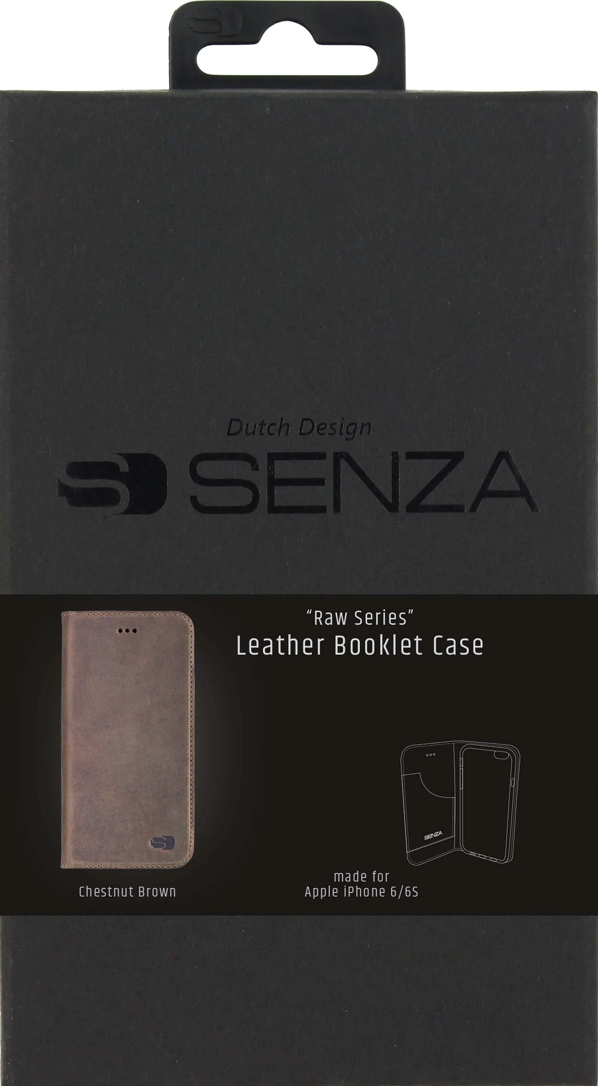 Senza Raw Leather Booklet Apple Iphone 6/6S Chestnut Brown - Essentify