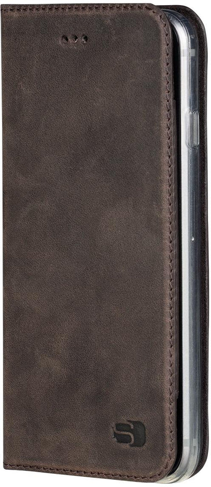 Senza Raw Leather Booklet Apple Iphone 6/6S Walnut Brown - Essentify