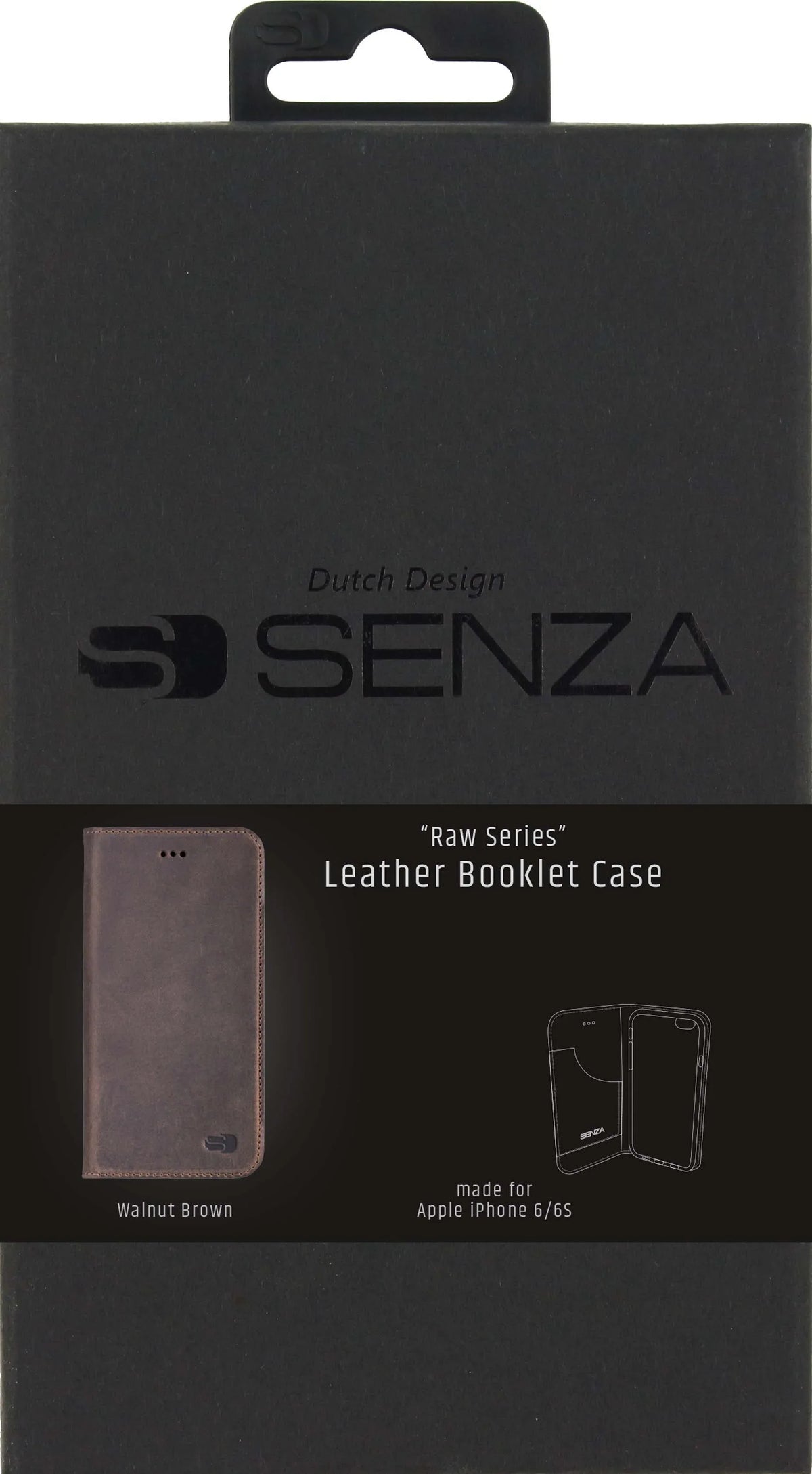 Senza Raw Leather Booklet Apple Iphone 6/6S Walnut Brown - Essentify