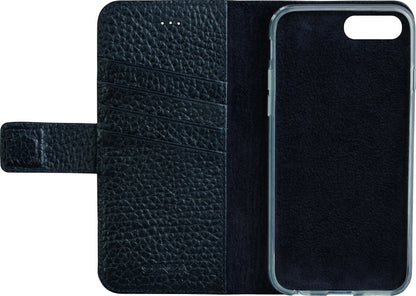 Senza Exquisite Leather Wallet Apple Iphone 7 Plus/8 Plus Intense Black - Essentify