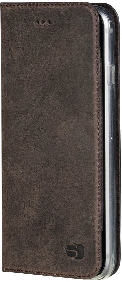 Senza Raw Leather Booklet Apple Iphone 7 Plus/8 Plus Walnut Brown - Essentify