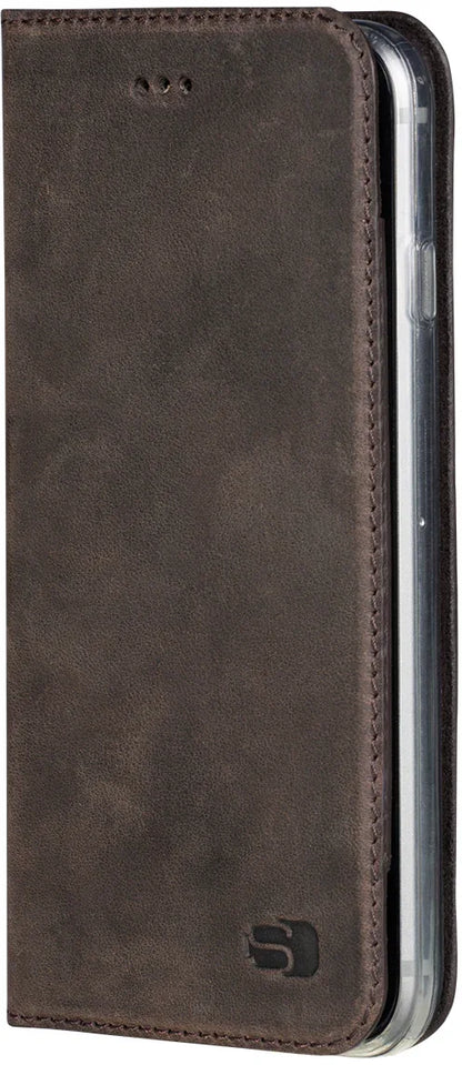 Senza Raw Leather Booklet Apple Iphone 7 Plus/8 Plus Walnut Brown - Essentify
