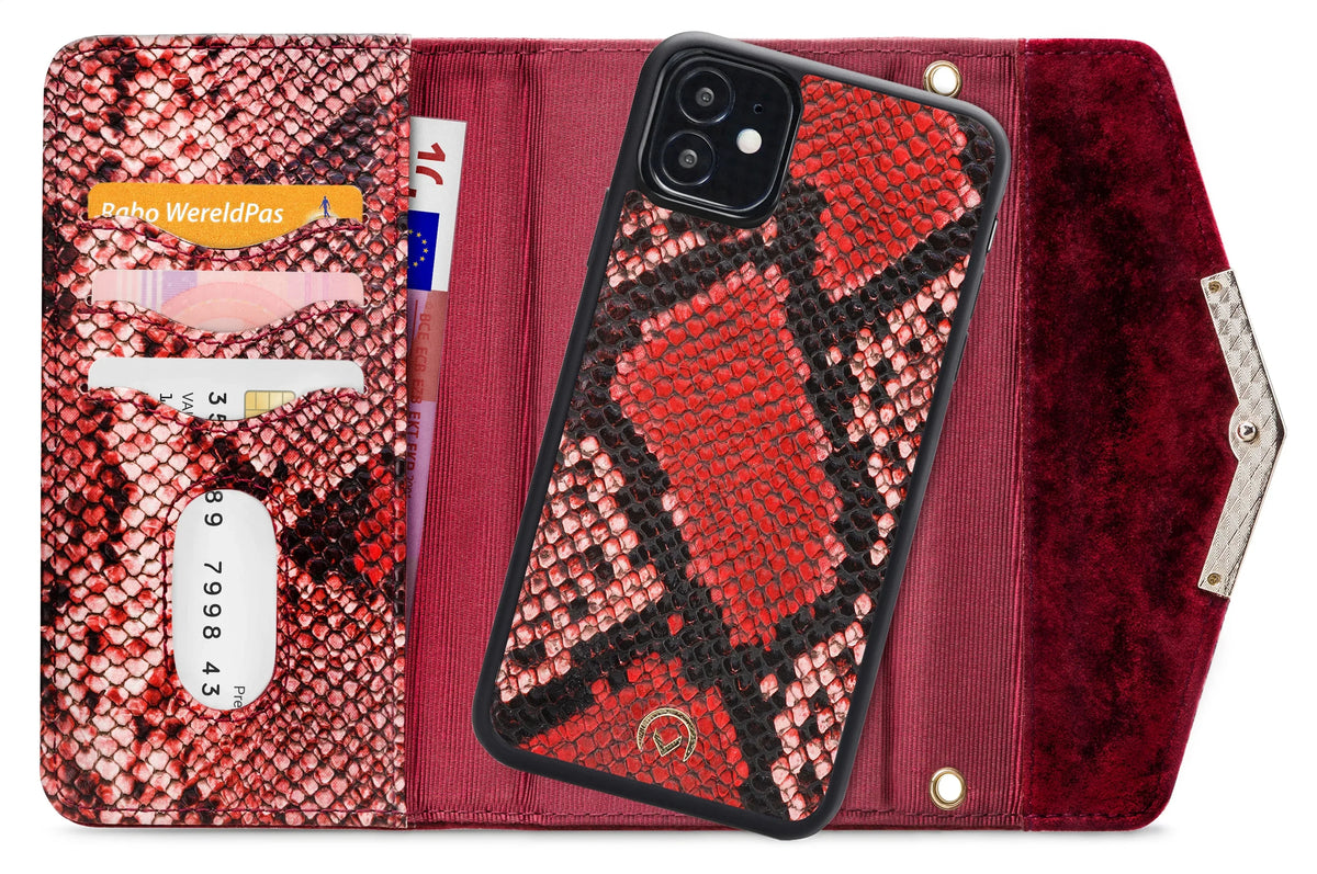 Mobilize 2In1 Gelly Velvet Clutch For Apple Iphone 12 Mini Red Snake - Essentify