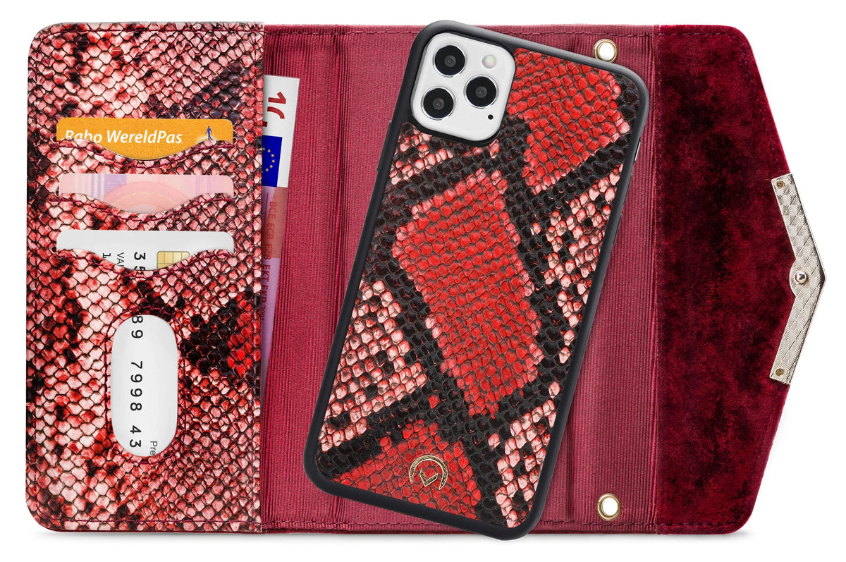 Mobilize 2In1 Gelly Velvet Clutch For Apple Iphone 12/12 Pro Red Snake - Essentify