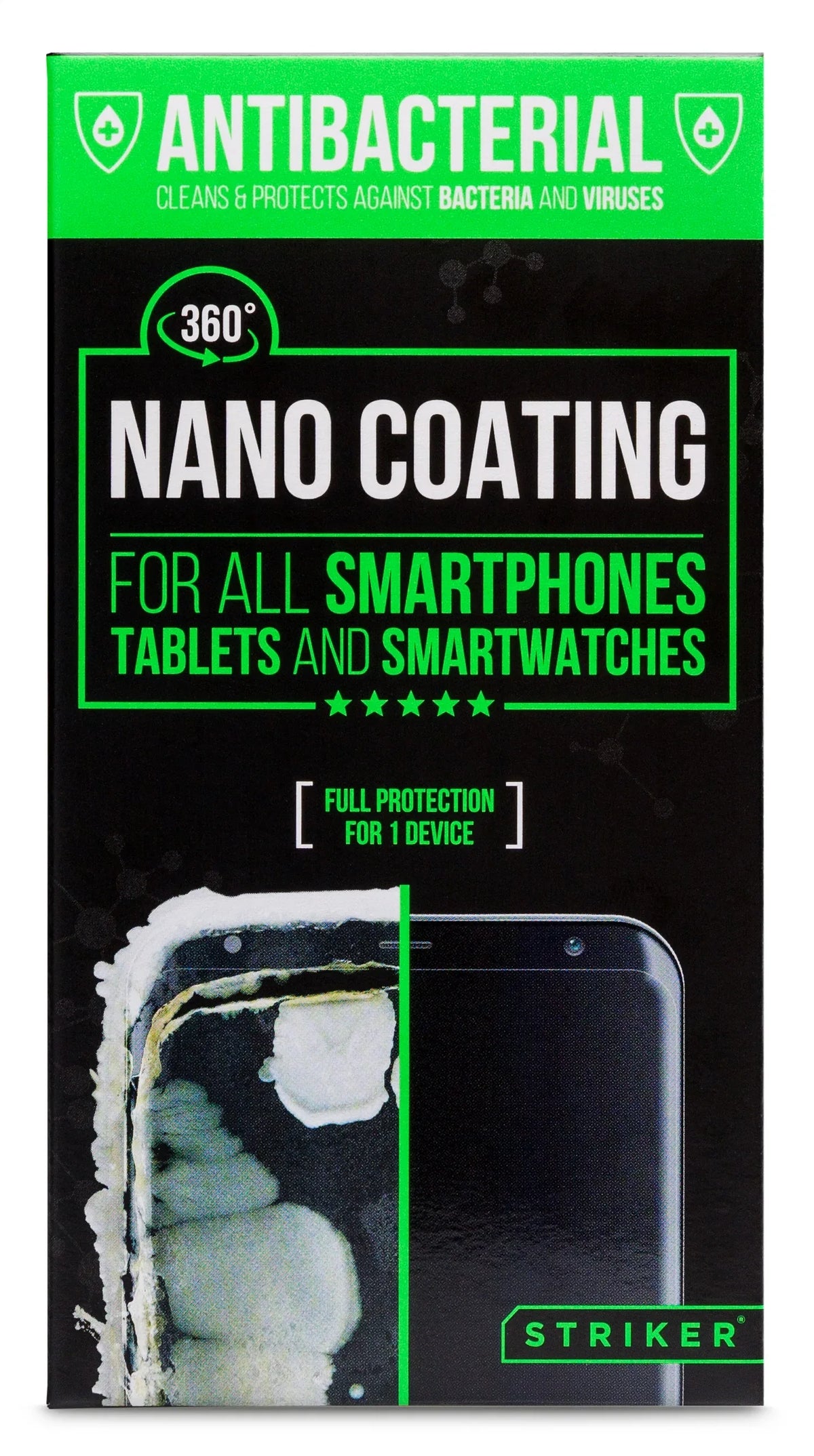 Striker Coating Antibacterial Nano Coating Voor O.a. Smartphone En Tablets - Essentify