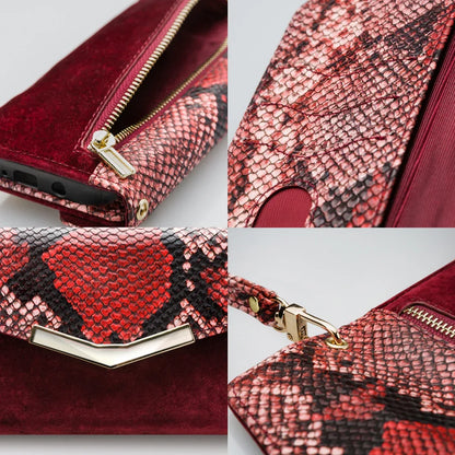 Mobilize 2In1 Gelly Velvet Clutch For Samsung Galaxy A42/A42 5G Red Snake - Essentify