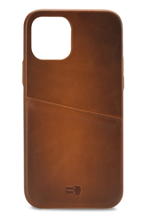 Senza Desire Leather Cover With Card Slot Apple Iphone 12 Mini Burned Cognac - Essentify