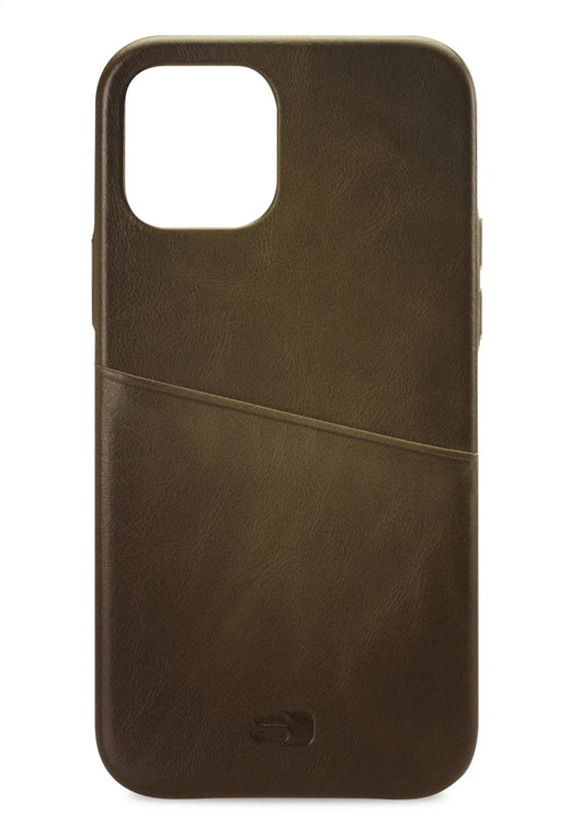 Senza Desire Leather Cover With Card Slot Apple Iphone 12/12 Pro Burned Olive - Essentify