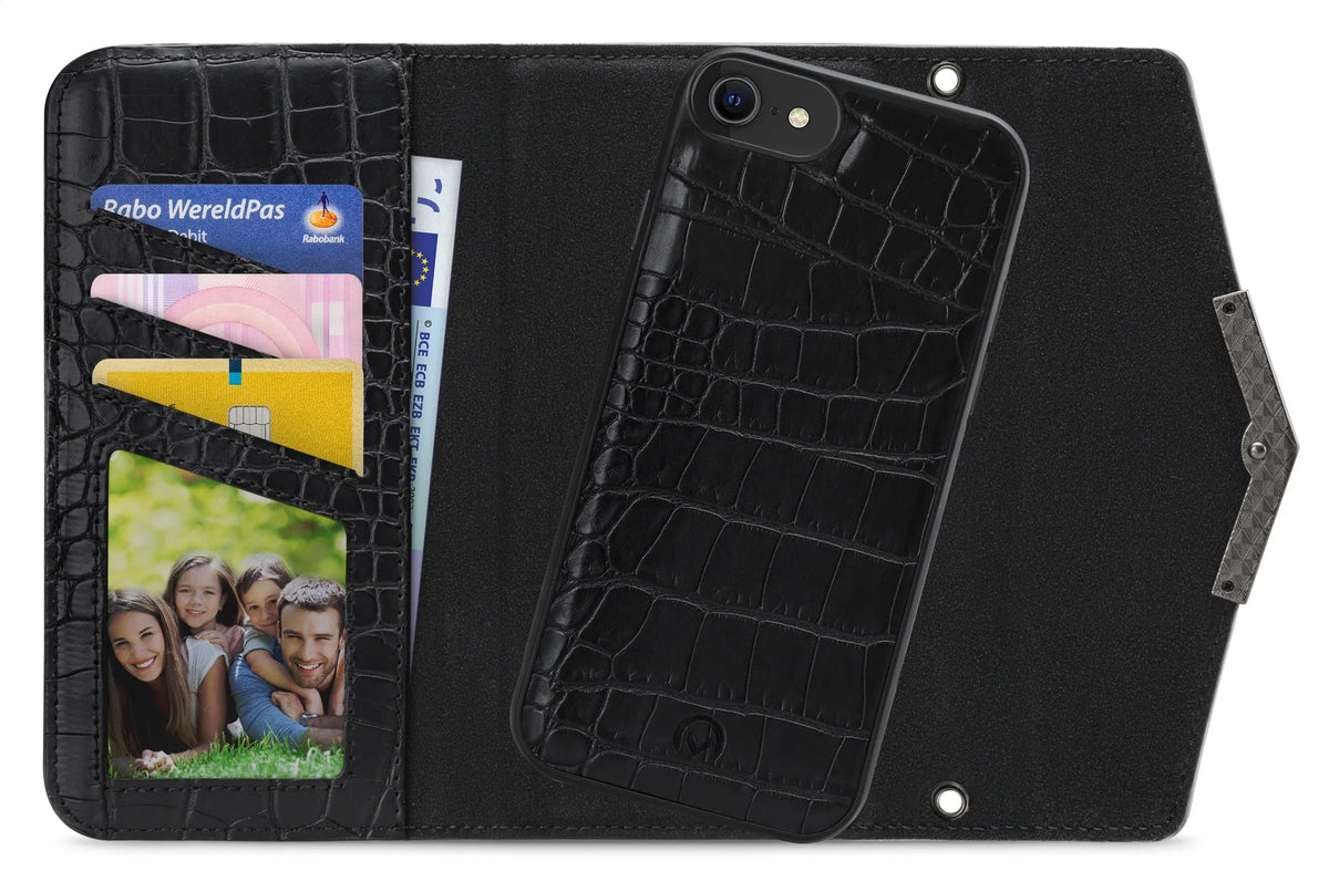 Mobilize 2In1 Elegant Magnet Clutch Apple Iphone 6/6S/7/8/Se (2020/2022) Black Croco - Essentify