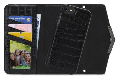 Mobilize 2In1 Elegant Magnet Clutch Apple Iphone 6/6S/7/8/Se (2020/2022) Black Croco - Essentify