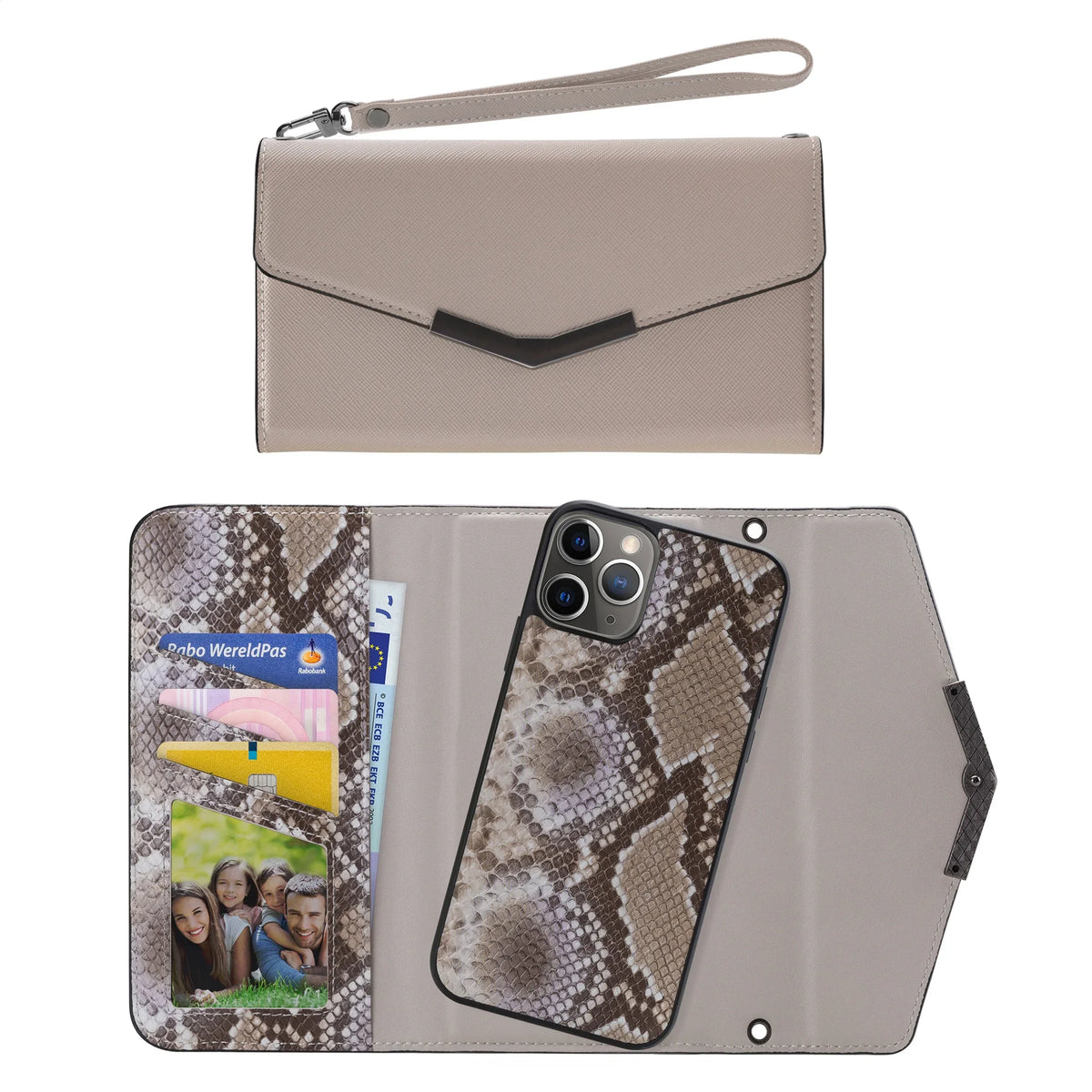 Mobilize 2In1 Elegant Magnet Clutch Apple Iphone 11 Pro Beige Snake - Essentify