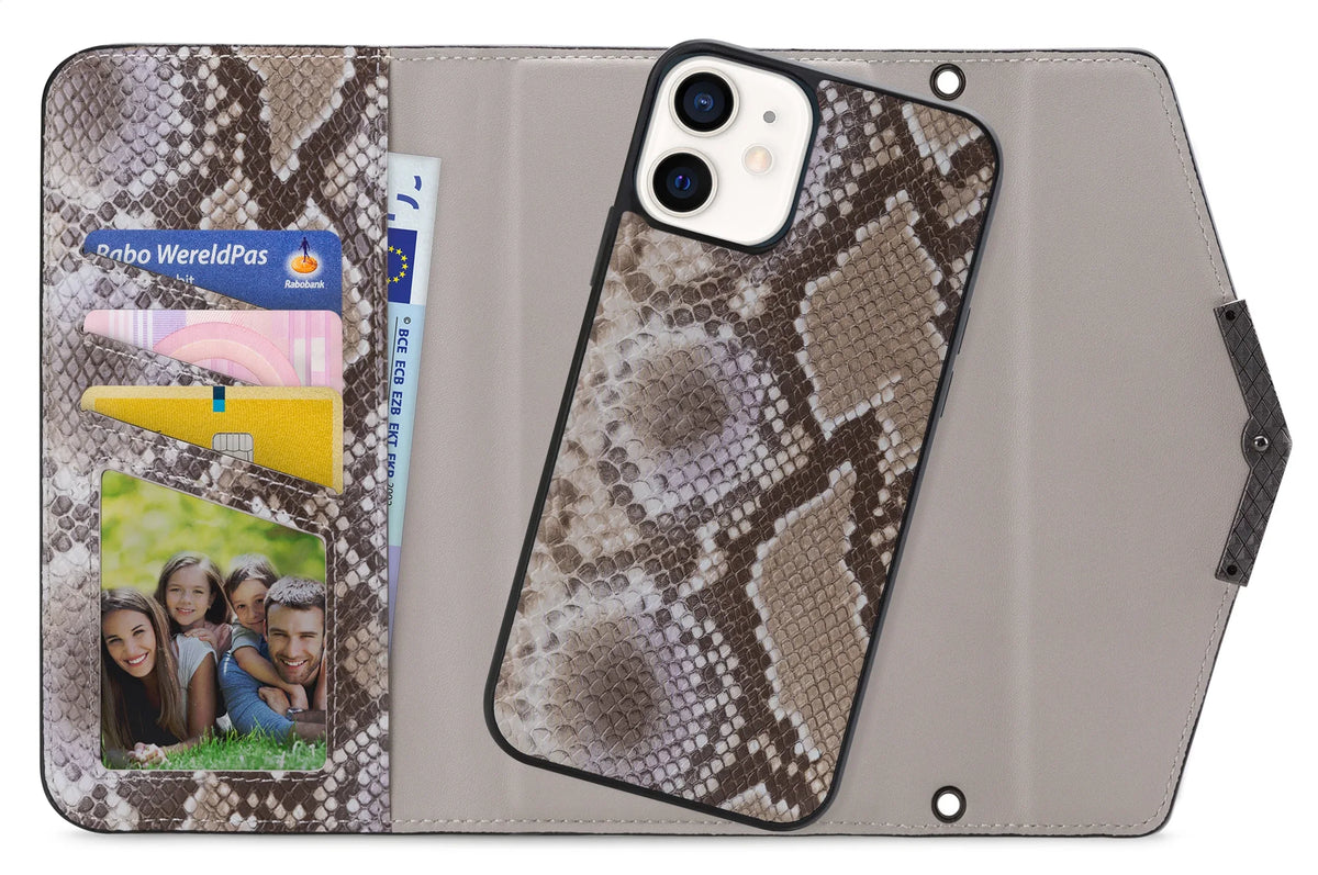 Mobilize 2In1 Elegant Magnet Clutch Apple Iphone 12 Mini Beige Snake - Essentify