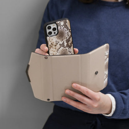 Mobilize 2In1 Elegant Magnet Clutch Apple Iphone 12/12 Pro Beige Snake - Essentify