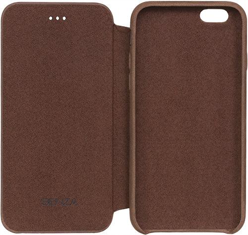 Senza Raw Skinny Leather Booklet Apple Iphone 6/6S Chestnut Brown - Essentify
