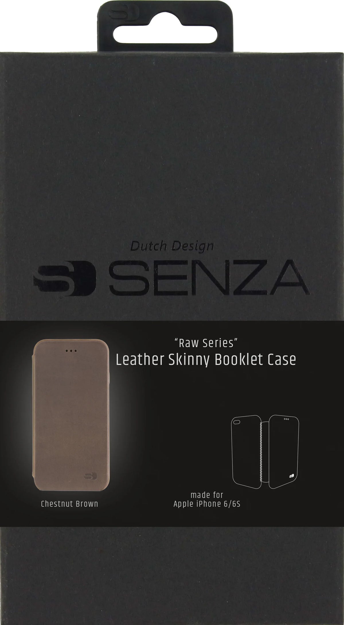 Senza Raw Skinny Leather Booklet Apple Iphone 6/6S Chestnut Brown - Essentify
