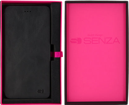 Senza Pure Skinny Leather Booklet Apple Iphone 7 Plus/8 Plus Deep Black - Essentify