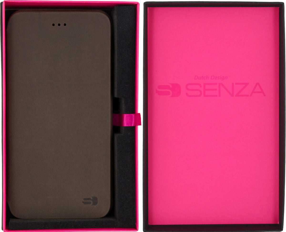 Senza Raw Skinny Leather Booklet Apple Iphone 7 Plus/8 Plus Chestnut Brown - Essentify