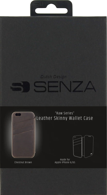 Senza Raw Skinny Leather Wallet Apple Iphone 6/6S Chestnut Brown - Essentify
