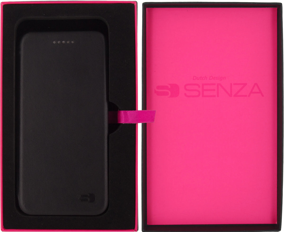 Senza Pure Skinny Leather Wallet Apple Iphone 6/6S Deep Black - Essentify