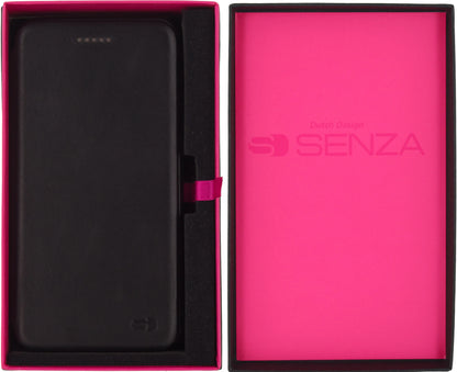 Senza Pure Skinny Leather Wallet Apple Iphone 7 Plus/8 Plus Deep Black - Essentify