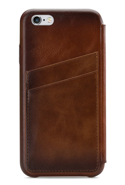 Senza Desire Skinny Leather Wallet Apple Iphone 6/6S Burned Cognac - Essentify