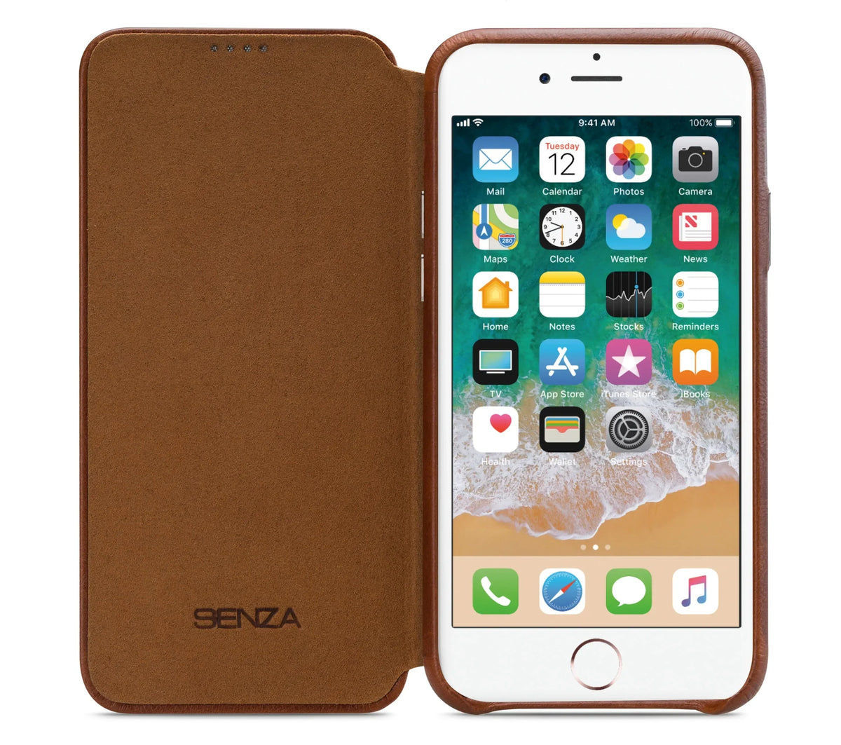 Senza Desire Skinny Leather Wallet Apple Iphone 6/6S Burned Cognac - Essentify