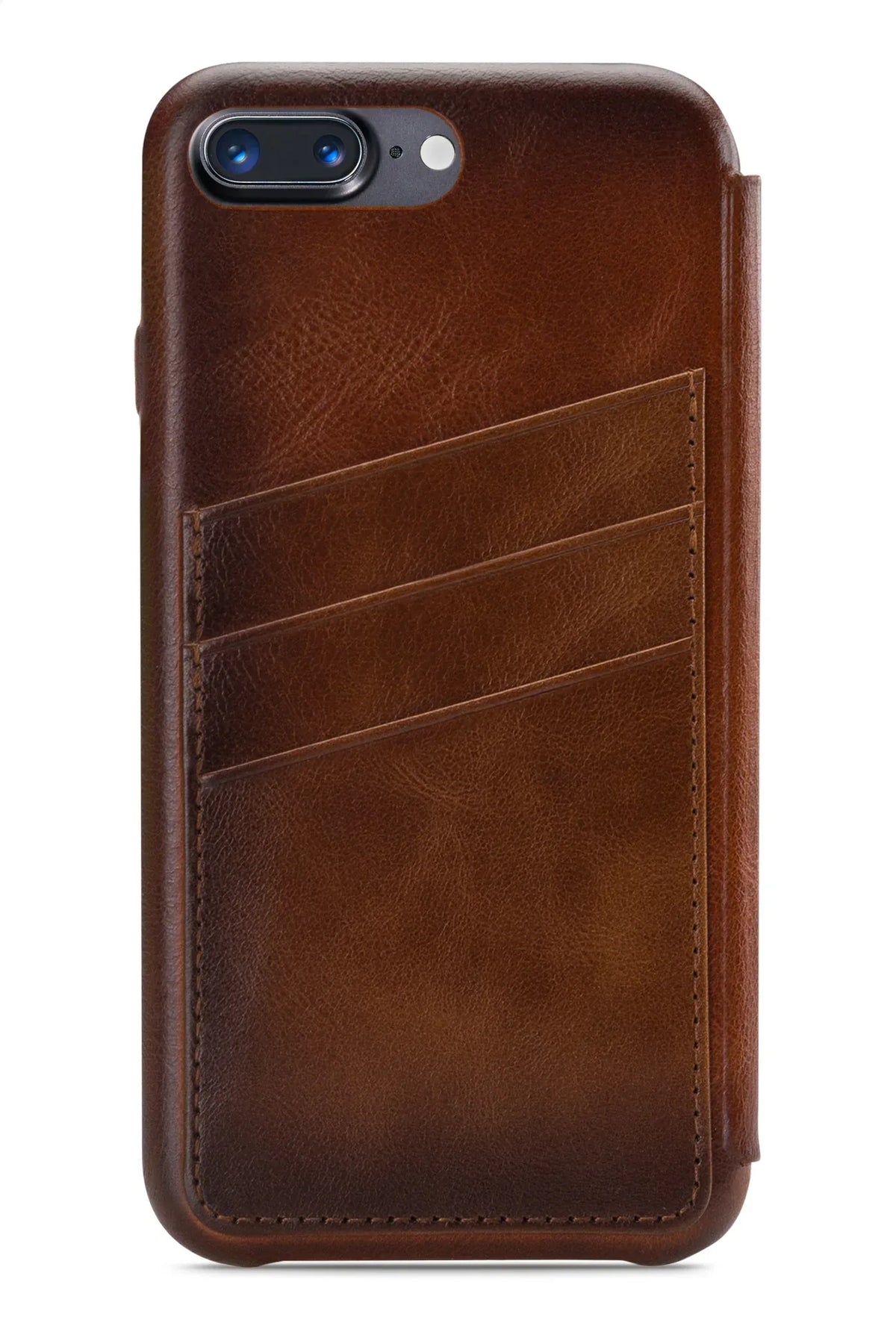 Senza Desire Skinny Leather Wallet Apple Iphone 7 Plus/8 Plus Burned Cognac - Essentify