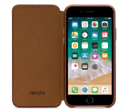 Senza Desire Skinny Leather Wallet Apple Iphone 7 Plus/8 Plus Burned Cognac - Essentify