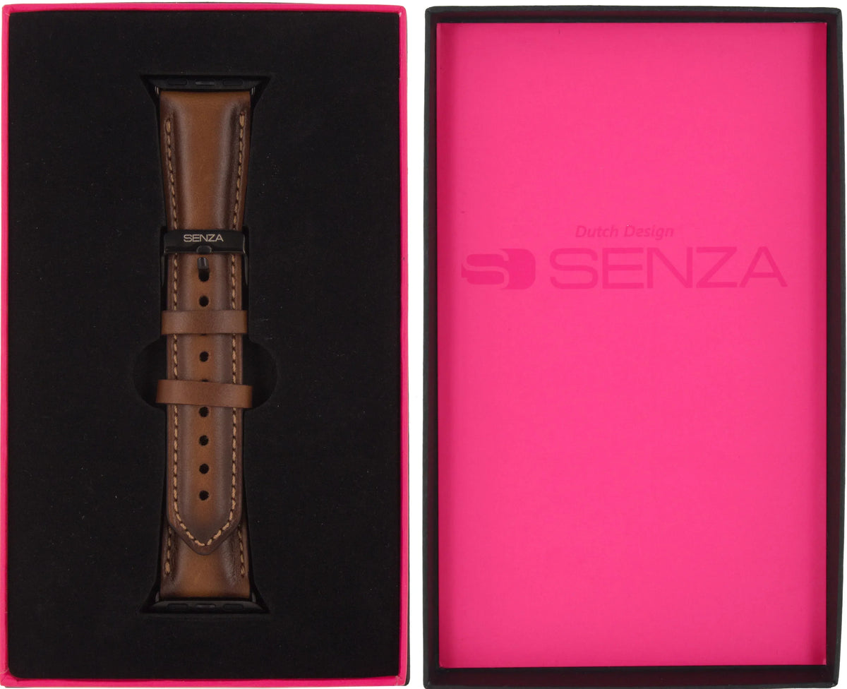 Senza Desire Leather Strap Apple Watch 38Mm Burned Cognac - Essentify