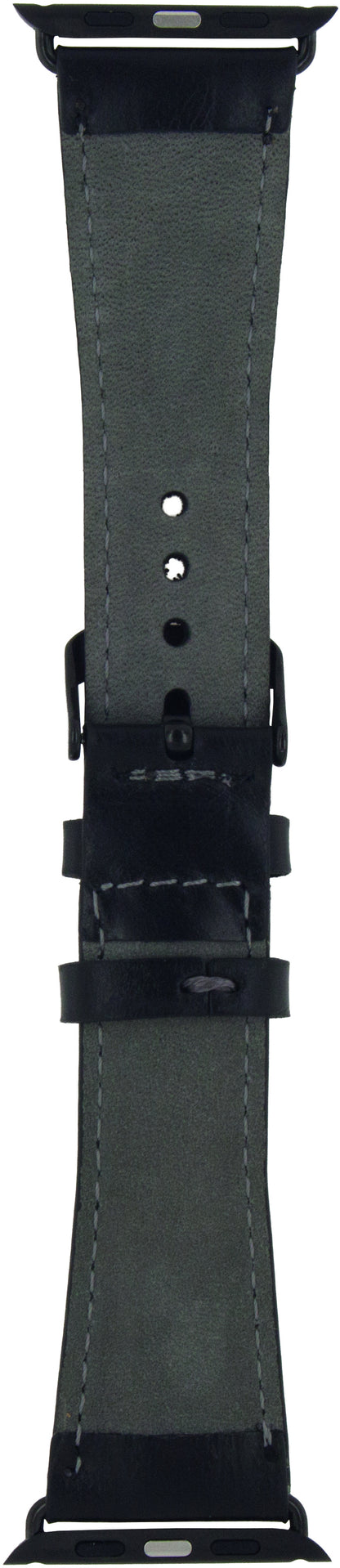 Senza Pure Leather Strap Apple Watch 38Mm Deep Black