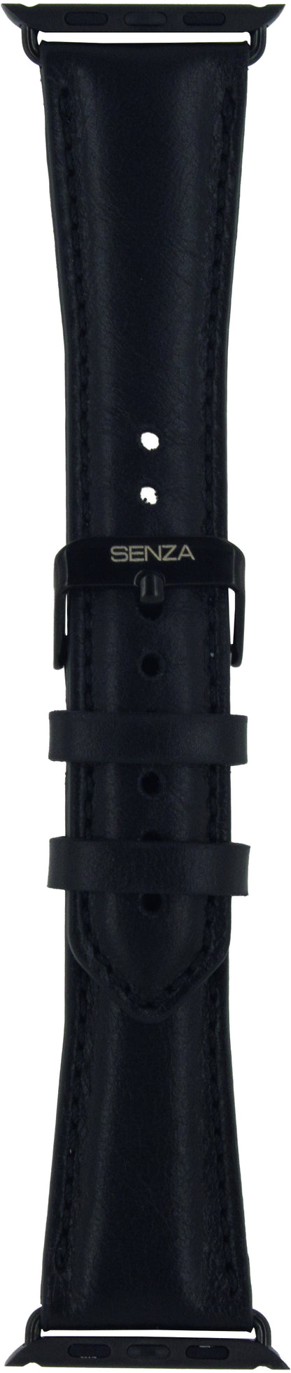 Senza Pure Leather Strap Apple Watch 42Mm Deep Black