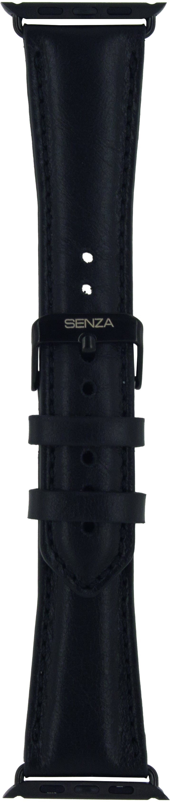 Senza Pure Leather Strap Apple Watch 42Mm Deep Black