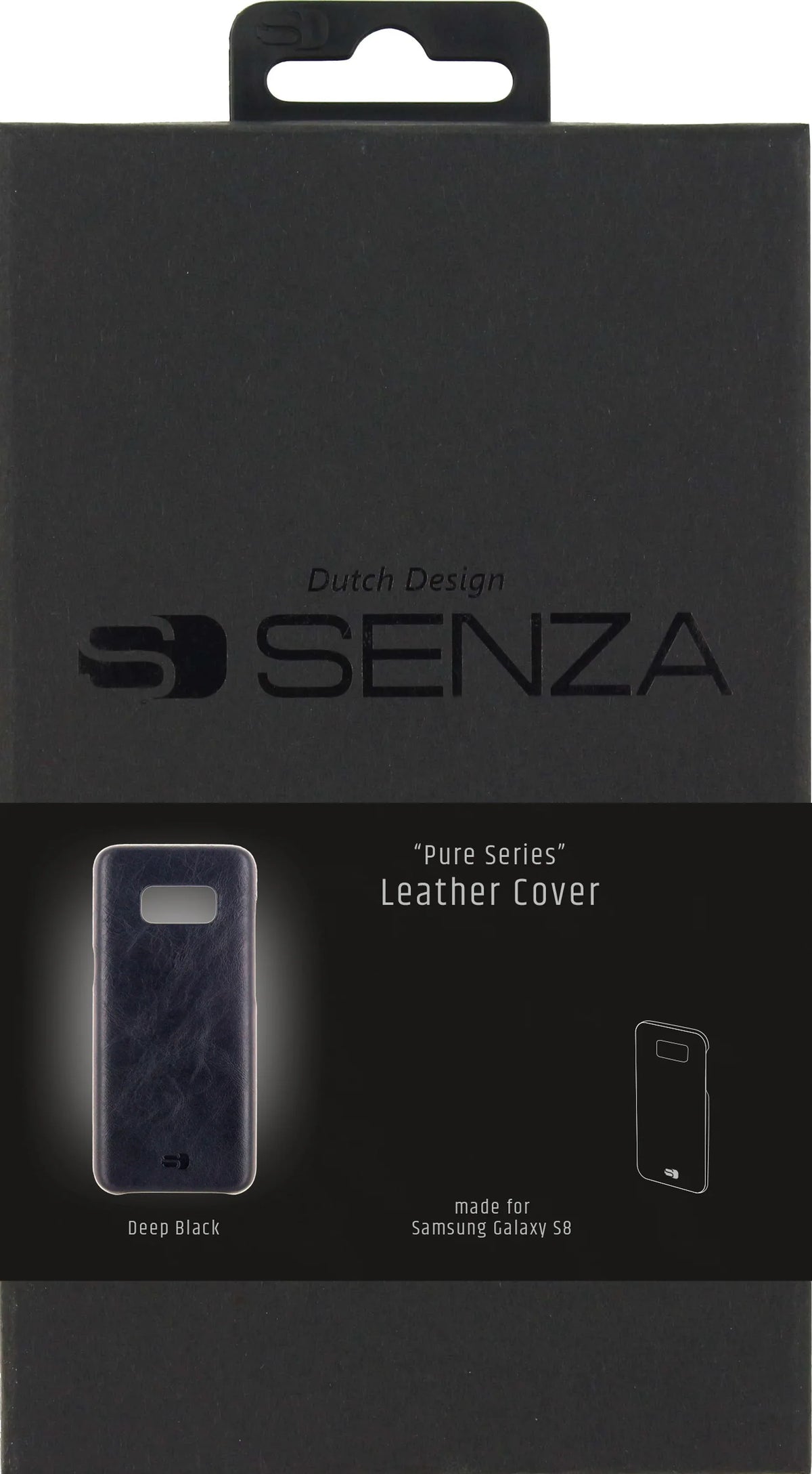 Senza Pure Leather Cover Samsung Galaxy S8 Deep Black - Essentify